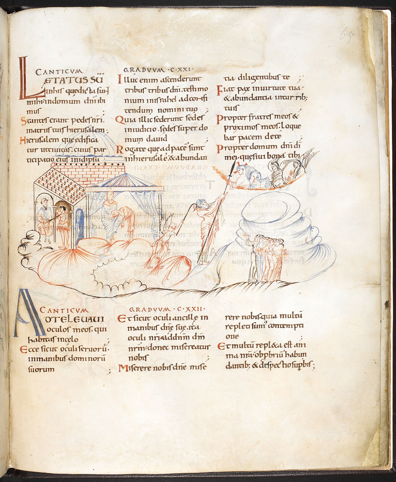 Psalm 123 (Harley Psalter), Canterbury scriptorium