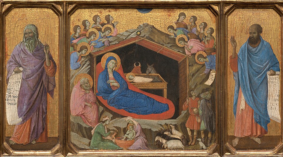 The Nativity with the Prophets Isaiah and Ezekiel, Duccio di Buoninsegna