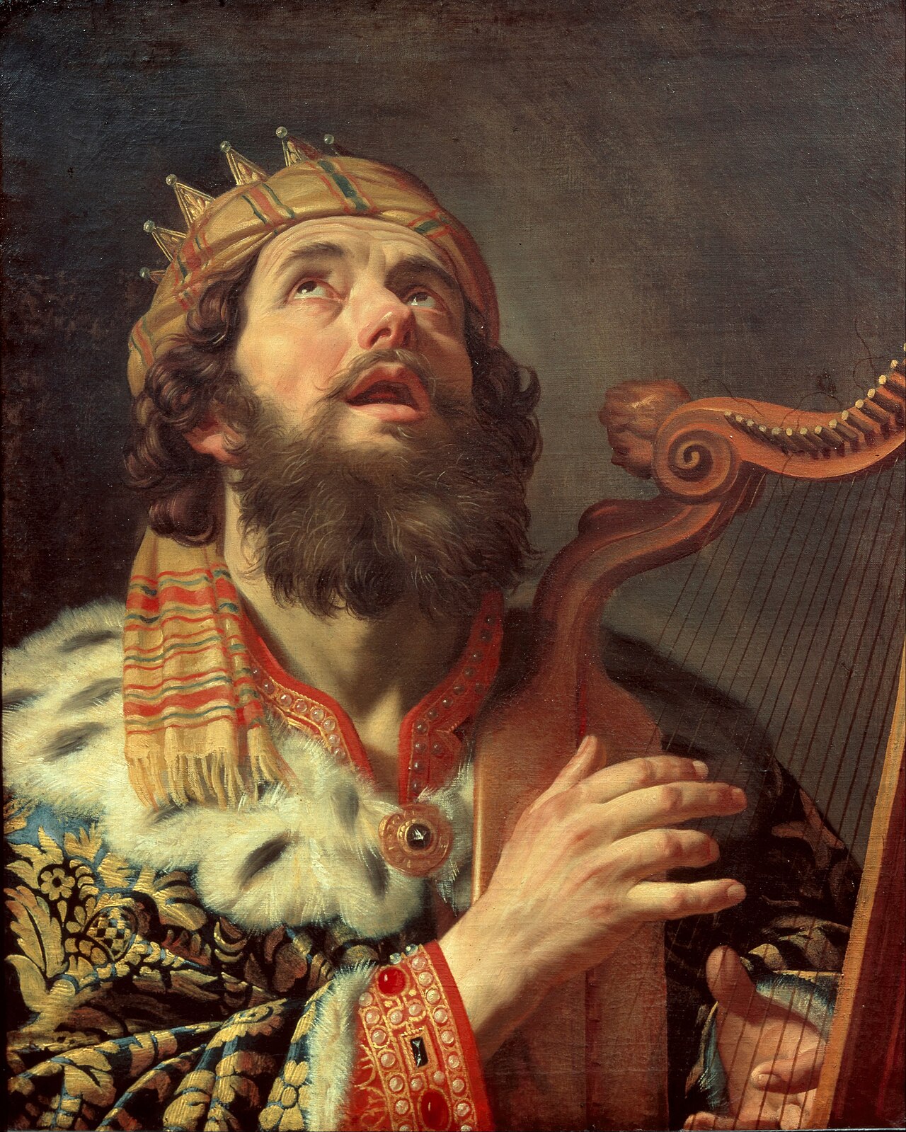 King David Playing the Harp, Gerard van Honthorst