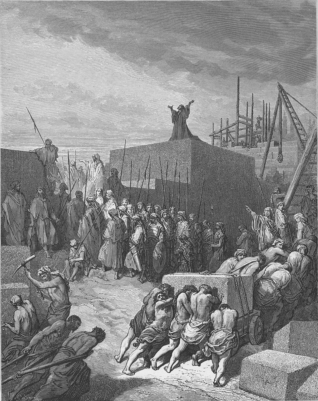 The Rebuilding of the Temple Is Begun, Gustave Doré