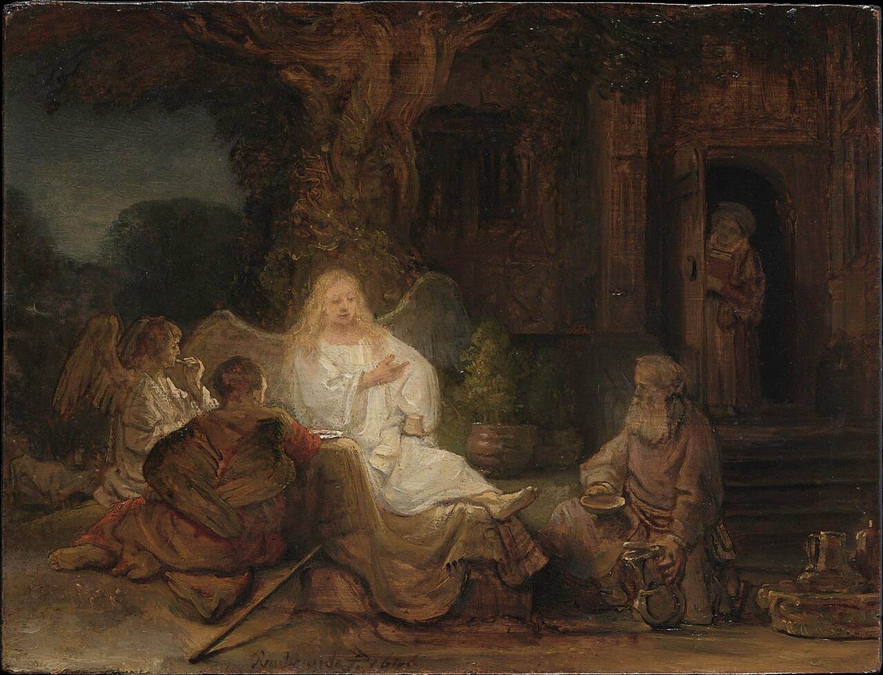 Abraham Serving the Angels (Abraham Entertaining the Angels), Rembrandt van Rijn