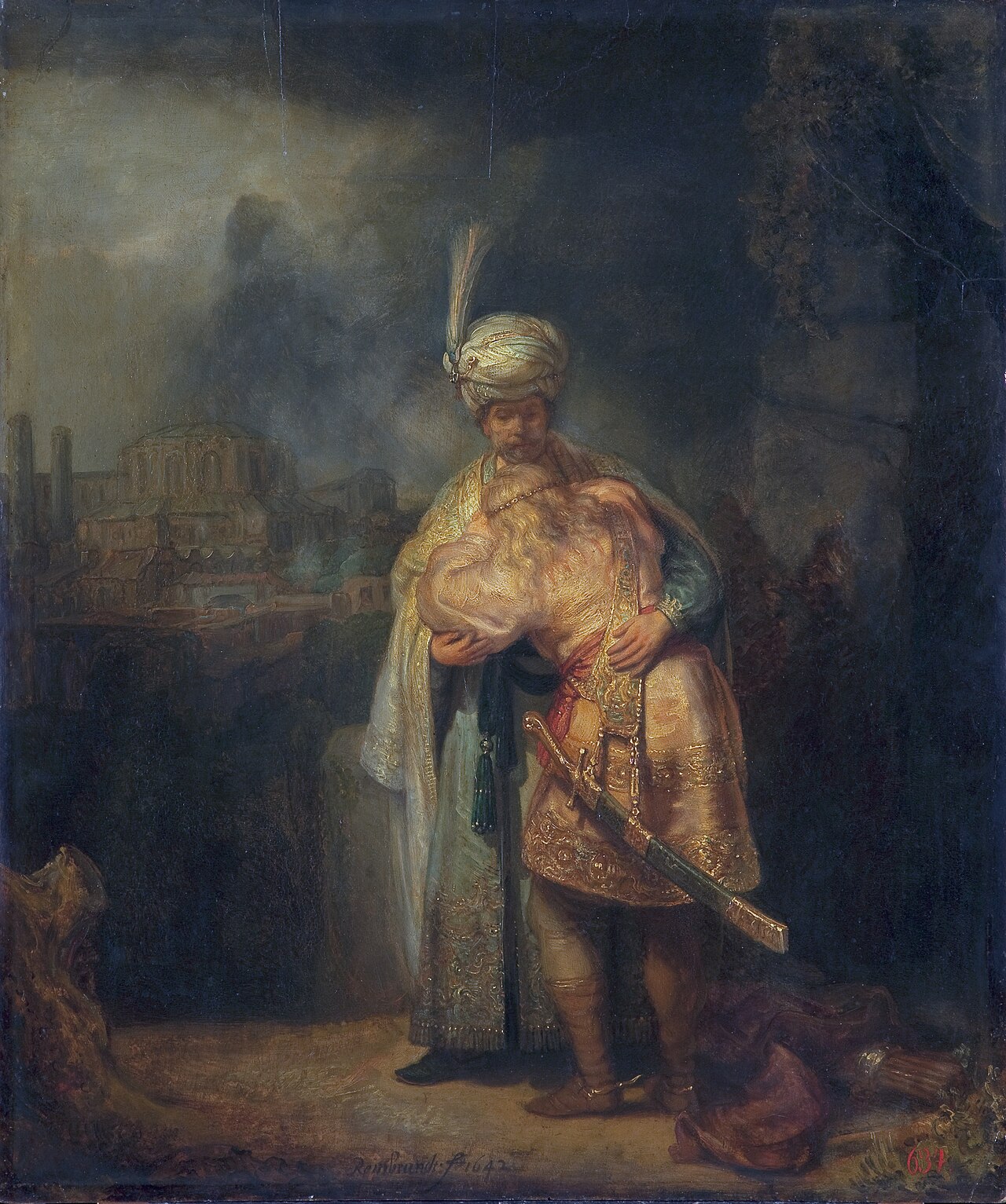 David's Farewell to Jonathan (David and Jonathan), Rembrandt van Rijn