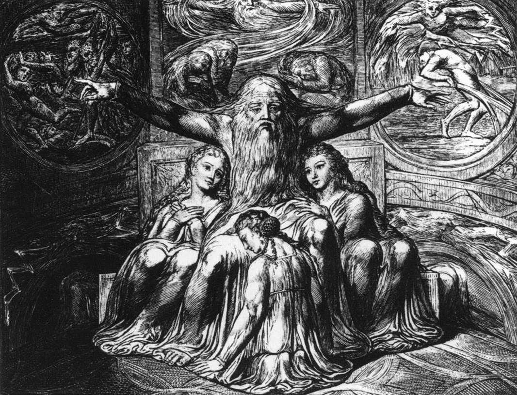 Job and his Daughters, William Blake